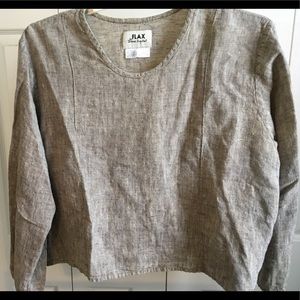 Flax linen long sleeve top